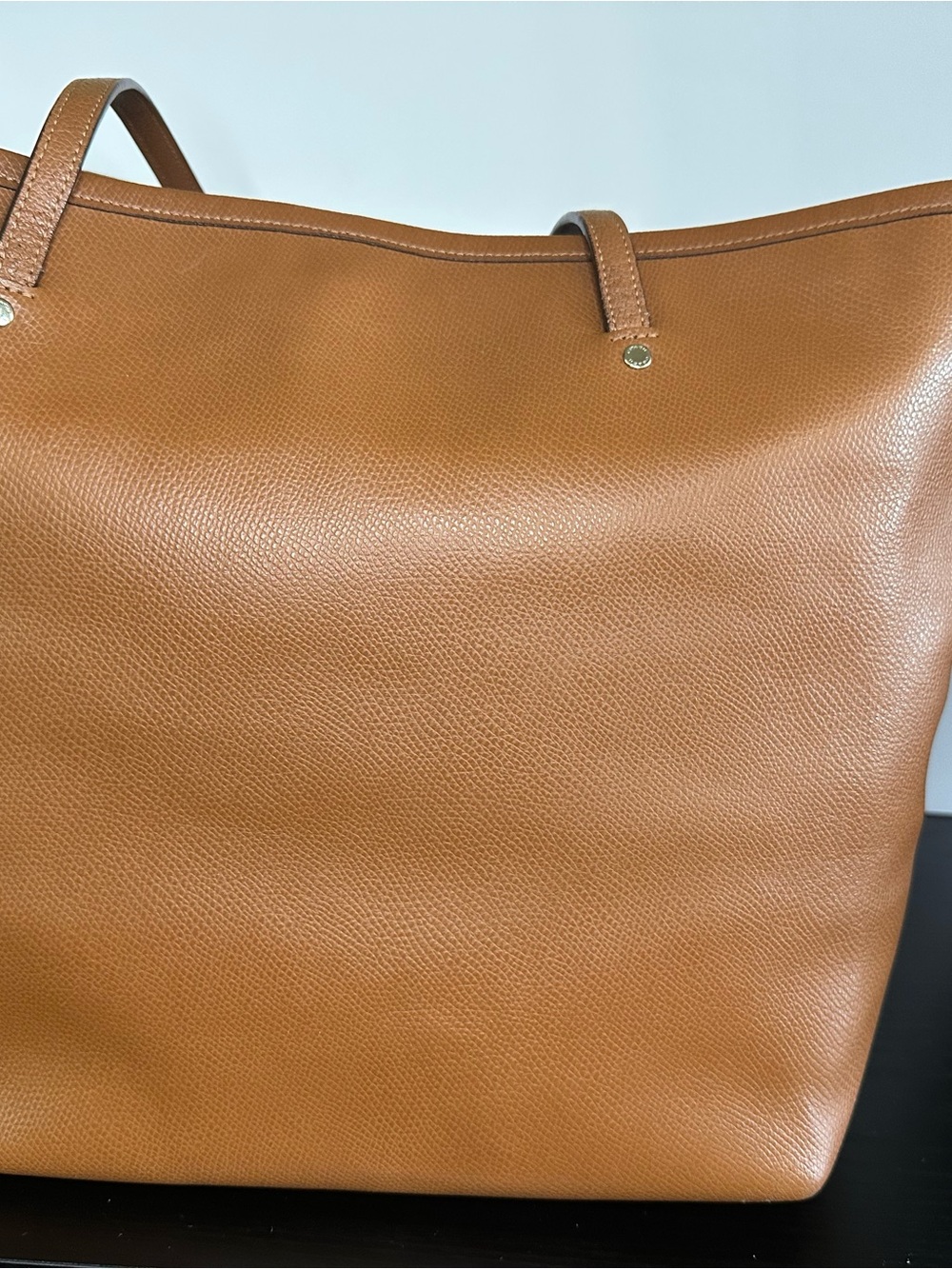 Coach Cognac Leather Street Tote with Gold Logo - Picture 3 of 15